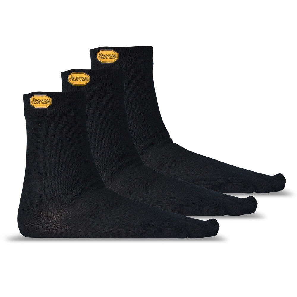 Vibram Fivefingers Crew Wool 3 Pack Womens Five Finger Socks Black Australia (NFI504769)